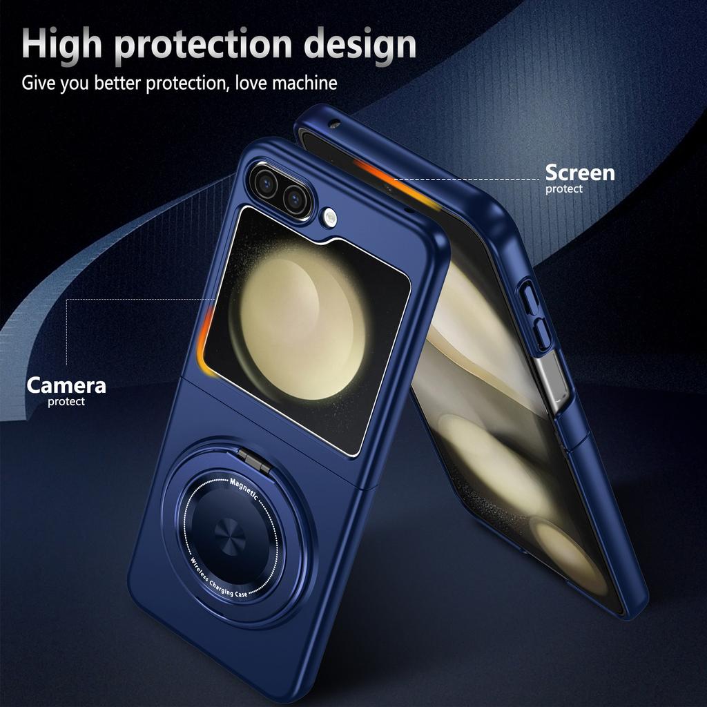 For Samsung Galaxy Z Flip7 FE 5G/Z Flip6 5G Magnetic Case Rotating Kickstand PC Hard Phone Cover