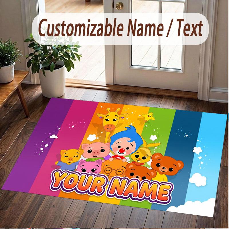 Custom Name Text Crystal Velvet Rug,El Payaso Plim Plim Soft Plush Decorative Non Slip Floor Carpet