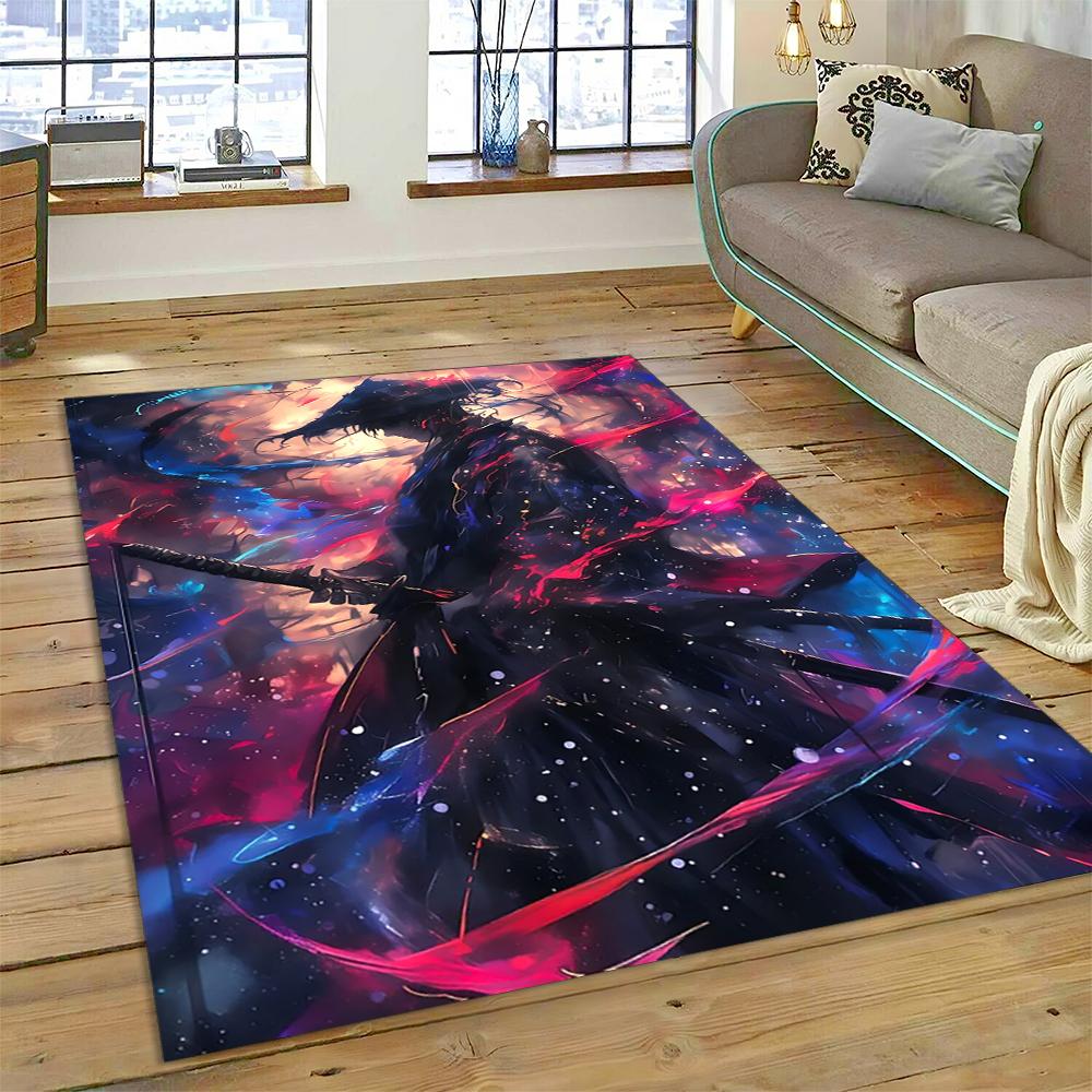 2025 New 3D Japanese Samurai Bushido Katana Cartoon Carpet Rug for Living Room Bedroom Home Sofa Decoration,Non-slip Floor Mat