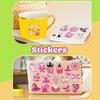 50 Sheets Pink Halloweens Cartoon Stickers Adhesive For Electronics Notebook Multiple Surfaces No Residues Pet Film