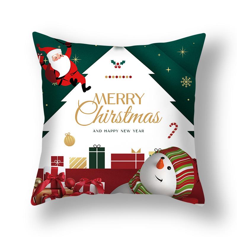 Crăciun Fericit Moș Crăciun Husă de pernă Acasă Sufragerie Decor canapea Husă de pernă pătrată din poliester 45x45cm