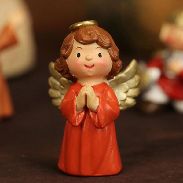 Christmas Resurrection Ornament Set with Handmade Resin Characters and Soft LED Glowing