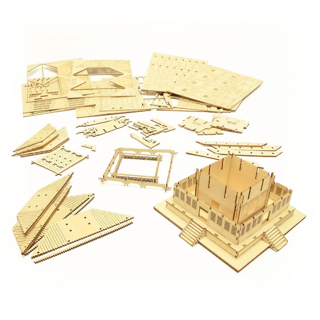 ki-gu-mi Five-Storied Pagoda - A wooden 3D puzzle DIY craft kit that can be enjoyed by elementary school children to adults - An educational toy for b