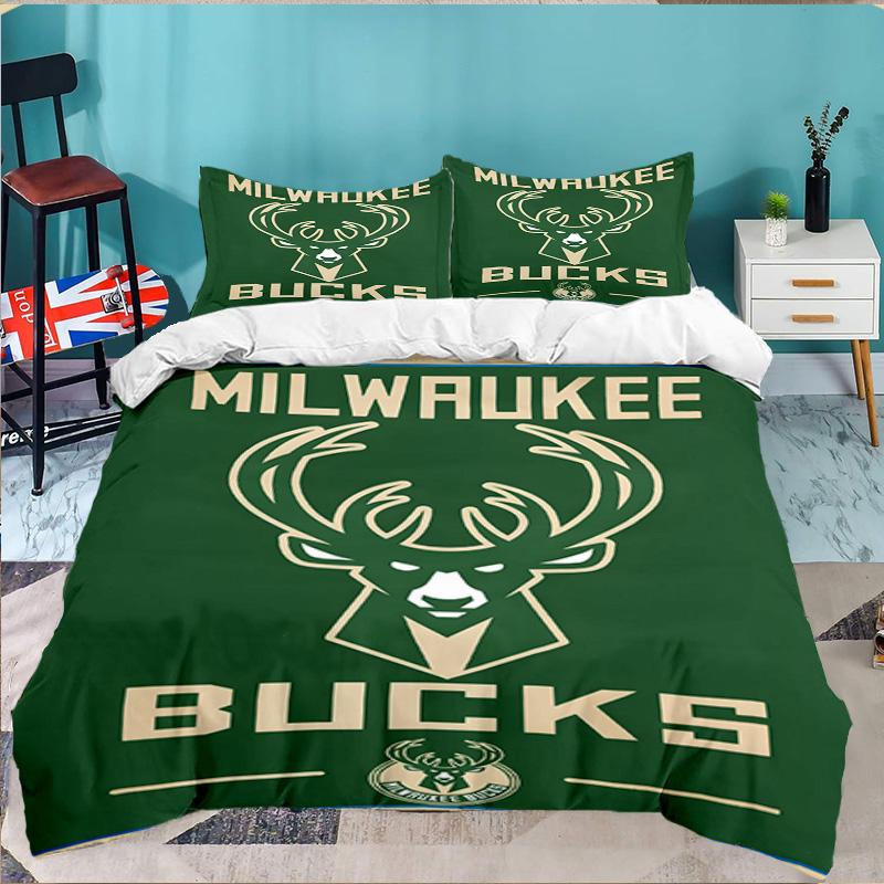 Bucks Team Logo 3pcs Bedding Set,Including 1pc Duvet Cover And 2pcs Pillowcases Perfect Gift for Christmas,Ideal for Bedroom, Dormitory