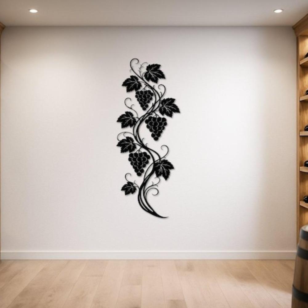 Decoratieve Druivenrank Metaal Wandkunst voor Wijnliefhebbers Rustieke Huis Keuken Decor Wijnmakerij Bord