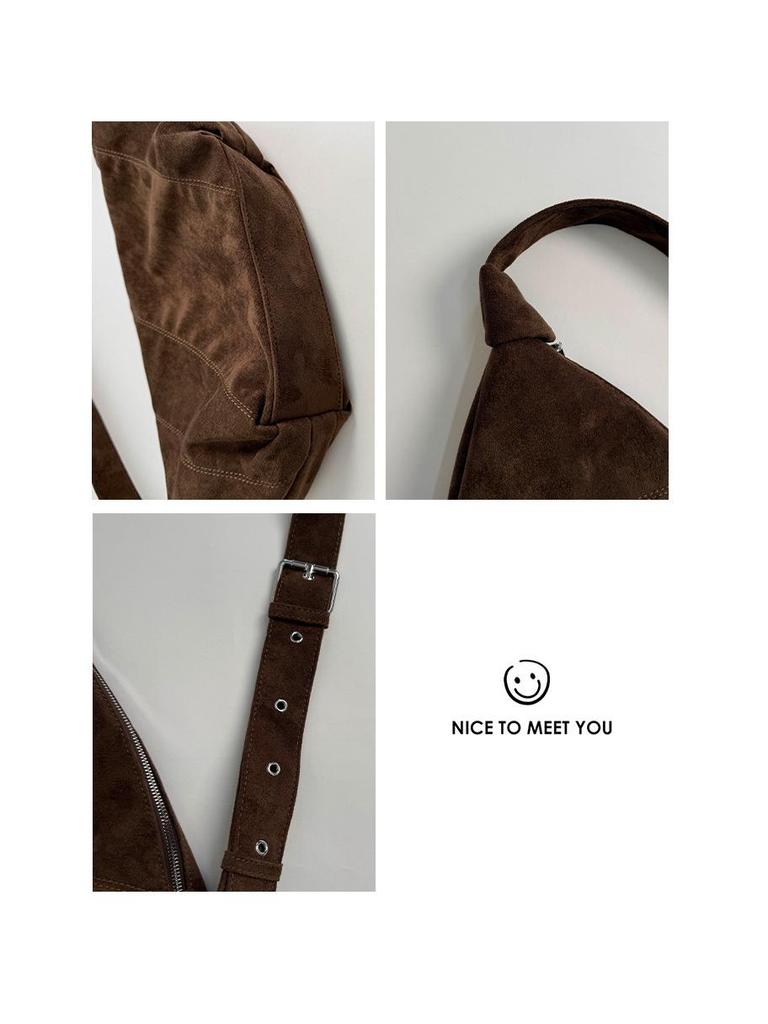 Vintage zamszowa torba Croissant 2025: Stylowa, Wszechstronna Torba na Ramię o Dużej Pojemności