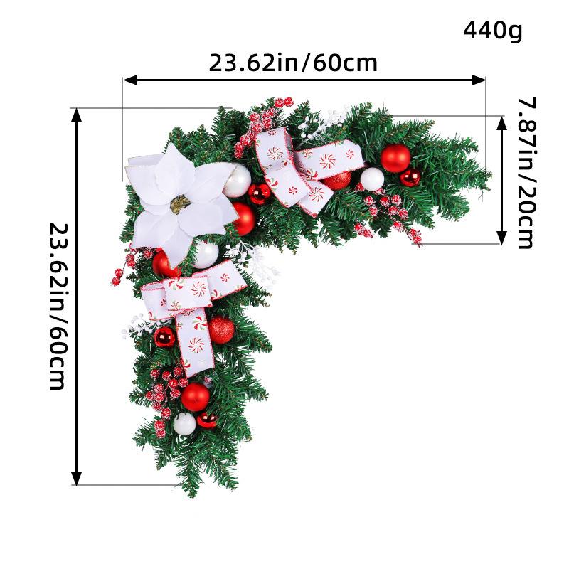 

Рождественский угловой декор из ротанга для двери, рождественский венок из шаров, подвеска на окно, семейная перемычка, оформление сцены