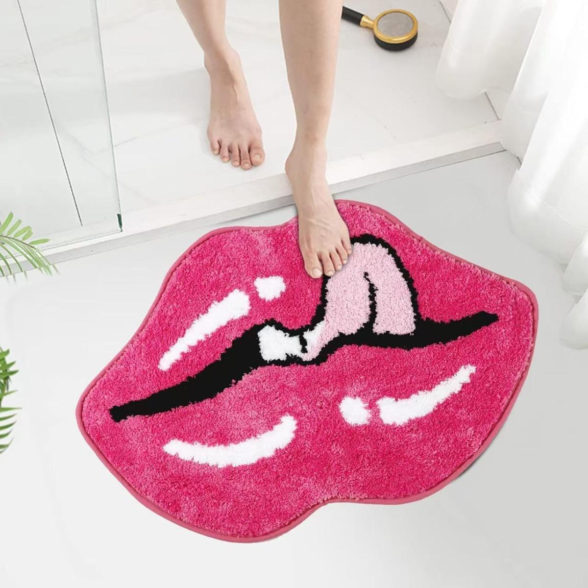 

Red Lips, Plush, Bathroom Floor Mat, Absorbent Foot Mat, Dirt Resistant, Household, Bathroom, Door Mat 40*60CM