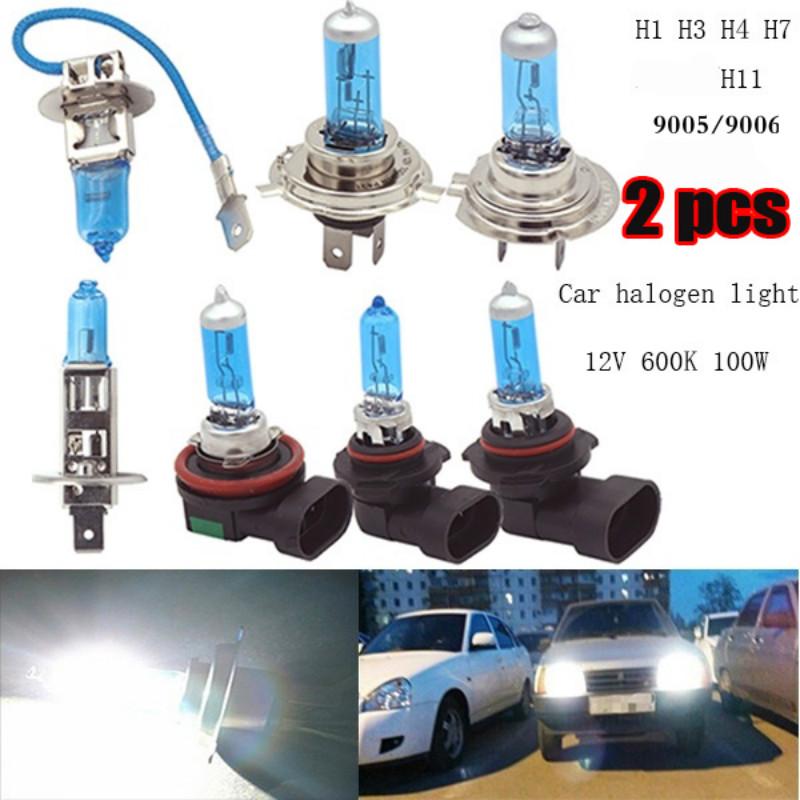 2X H4/H7/H11/9005/9006 55W/100W Car Halogen Head Light Fog Bulbs 5000K White 12V 2X H4/H7/H11/9005/9006 55W/100W Car Halogen Head Light Fog Bulbs 5000K White 12V