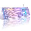 K1 RGB LED Backlit Wired Gaming Keyboard and Mouse Combo with 104 Keys for Computers, PCs, and Laptops (Purple)