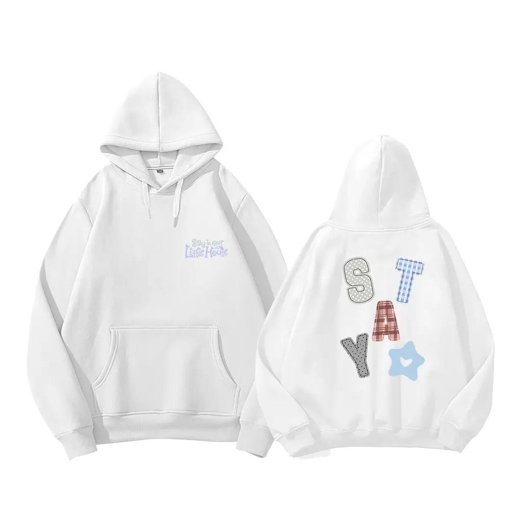 Sweat à capuche STAY Dans Notre Petite Maison Sweat à capuche zippé Mode Kpop Étoile Même Imprimé Lettre Sweat de sport Coton de haute qualité T-shirt épais