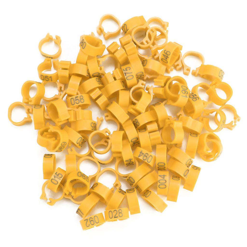 100PCS Bag 8MM 001 100 Numbered Plastic Letter Pigeon Bird Leg Bands Rings