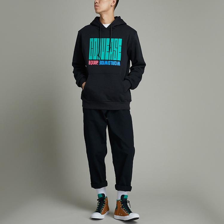 Converse Equip Worldwide Graphic Hoodie Asia Sizing 'Black' Men's 10021272-A02