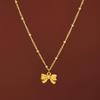 Adjustable Necklace Titaniums Steel Necklace Bead Chain Necklace Bowknot Pendant Necklace Suitable for Various Occasion