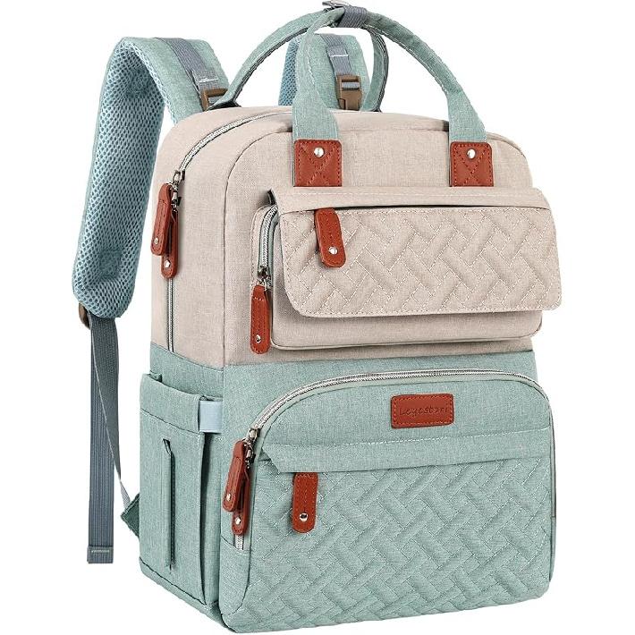 Diaper Bag Backpack, Baby Girl Diaper Bag for Mom, Large Pink Floral Diaper Bag Backpack for Girls, Waterproof Mom Backpack for Work Travel Holiday
