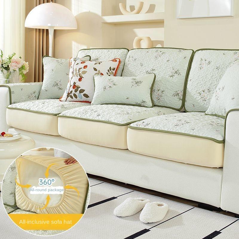 

Хлопковый чехол для дивана, полный чехол, маленький свежий пасторальный стиль, эластичная шляпа для дивана, универсальный чехол Four Seasons, чехол на подушку на спинку 60*60