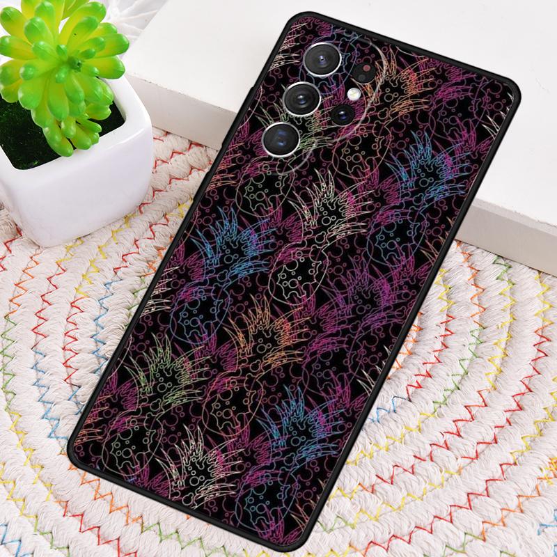 Hawaiian Tropical Neon Pineapple Silicone Phone Case For Samsung Galaxy Note 10 Pro S26 S25 S24 S23 S22 S21 Plus Ultra Cover