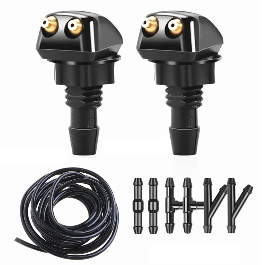 Car Windshield Wipers Washer Spray Nozzles Fit Most Car Model Car Double Hole Windshield Washer Nozzles