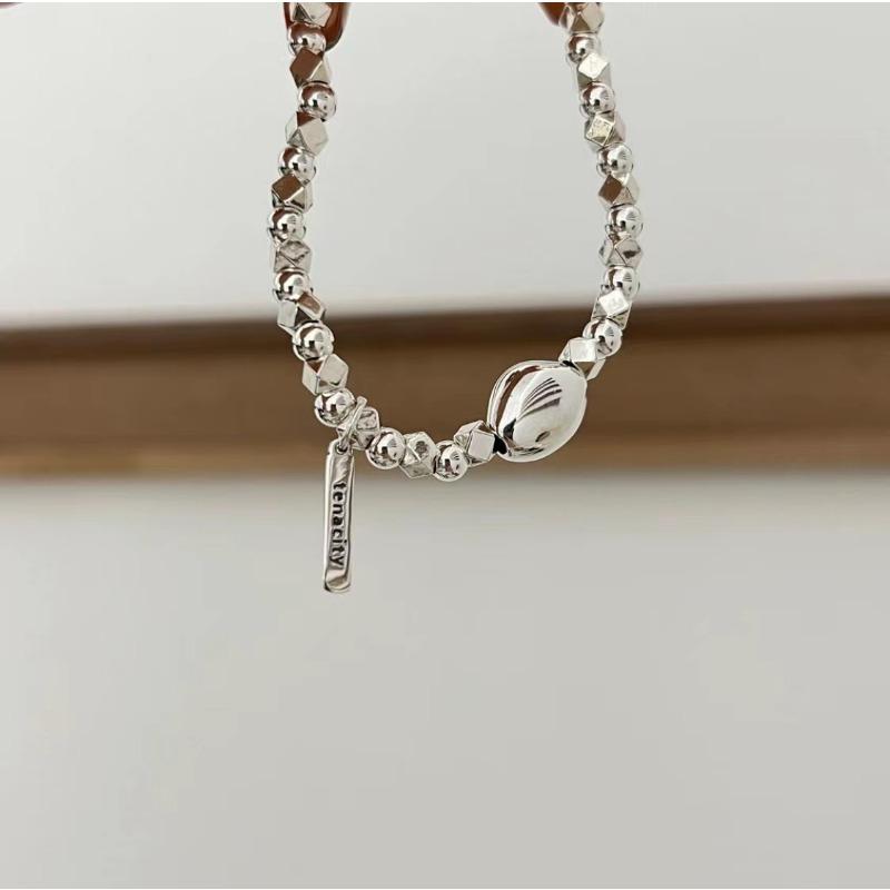 S925 Sterling Silver Beanie Small Pieces of Silver Bracelet Women's Simple All-Match Fashion Bracelet Personality Hand Jewelry