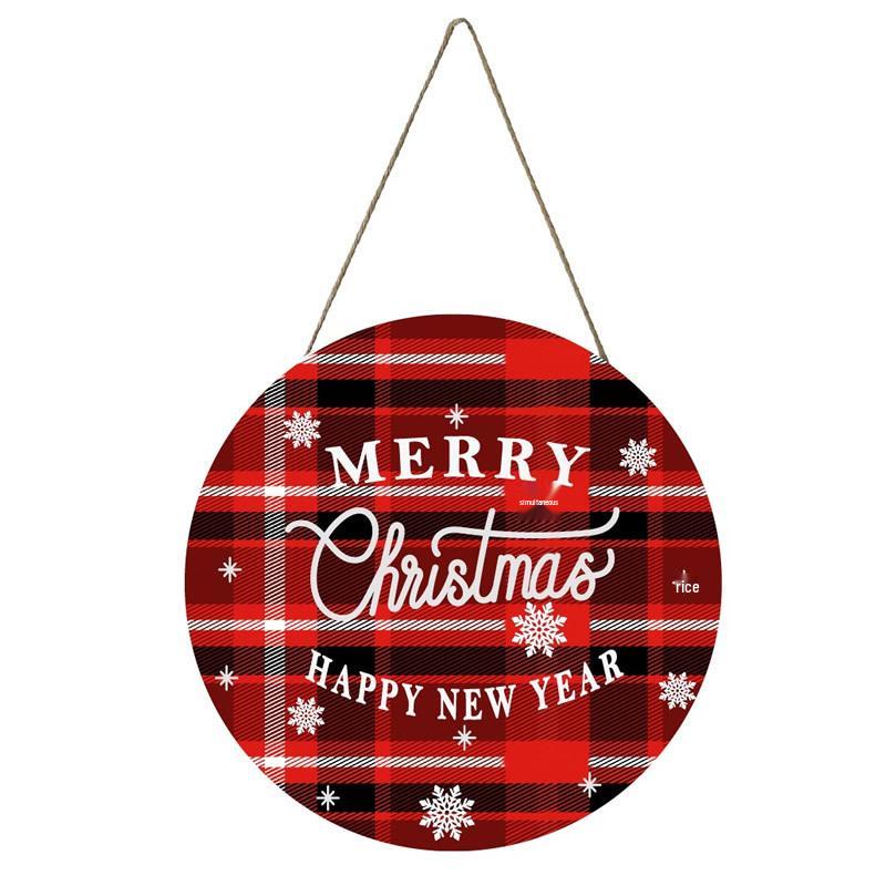 Christmas Wooden Hanging Welcome Sign - Dual-Use Decoration for Shop or Home
