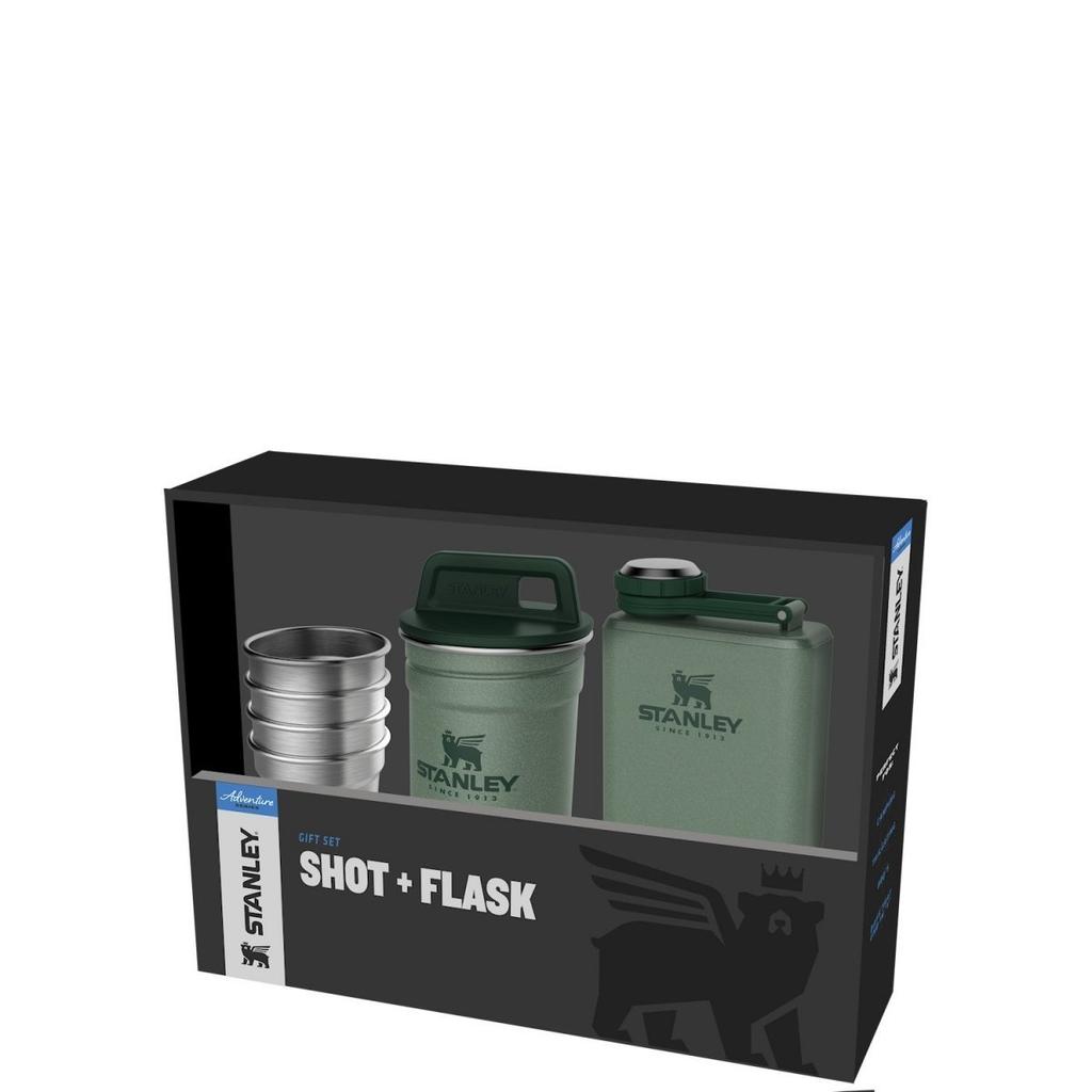 Piersiówka z 4 kieliszkami ADVENTURE zielona na prezent Stanley