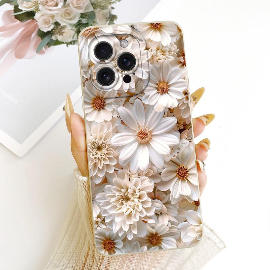 For iPhone 12 Pro Max Case Popular Flower Soft Silicone Back Cover Shockproof Capa Fundas For iPhone 12 Pro iPhone12 Mini Bumper