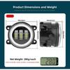 4 Inch LED Fog Lights With White Yellow Ring 2525SMD Convex Beam Aluminum Body 10-30V Voltage Fits Most Offroad Vehicles Kit