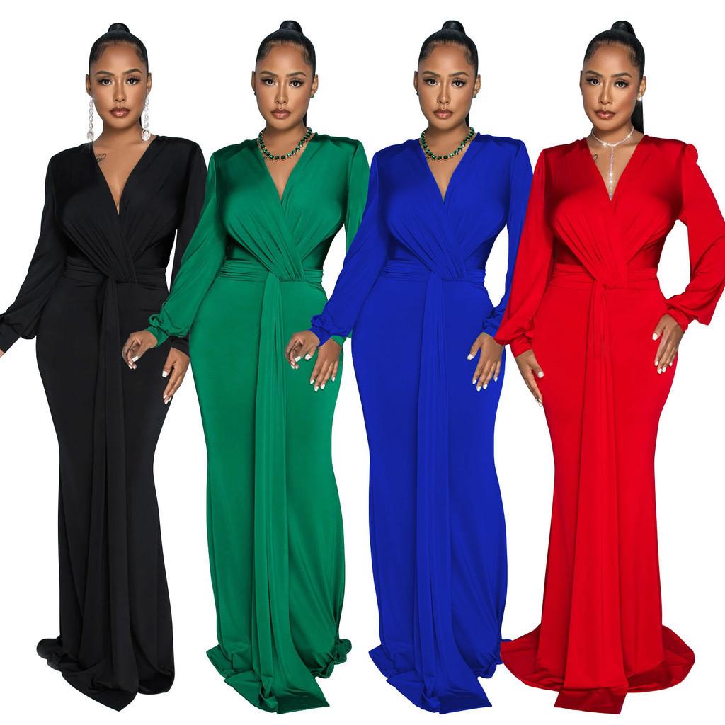 

Модное женское элегантное длинное платье с длинными рукавами и v-образным вырезом для невесты, подружки невесты, свадебное платье макси, вечерние платья
