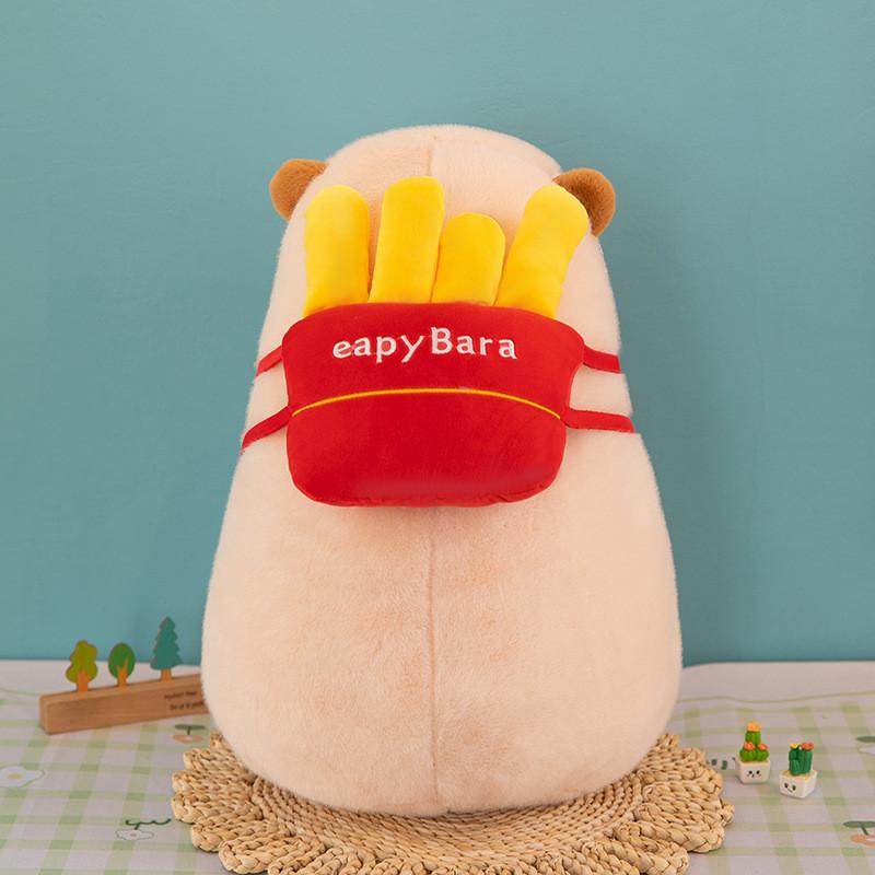 Burger Fries Capybara Apron Shaped Plush Doll Childrens Birthday Gift Home Decor