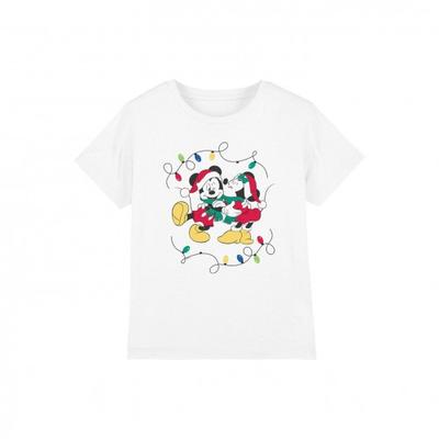 Childrens/Kids Mickey & Minnie Mouse Kiss Christmas T-Shirt