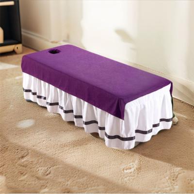 Comfortable Beauty Salon Bed Sheet Oil-proof with Holes Massage Bed Bedspread Breathable Thickened Cosmetic Bed Sheet Spa