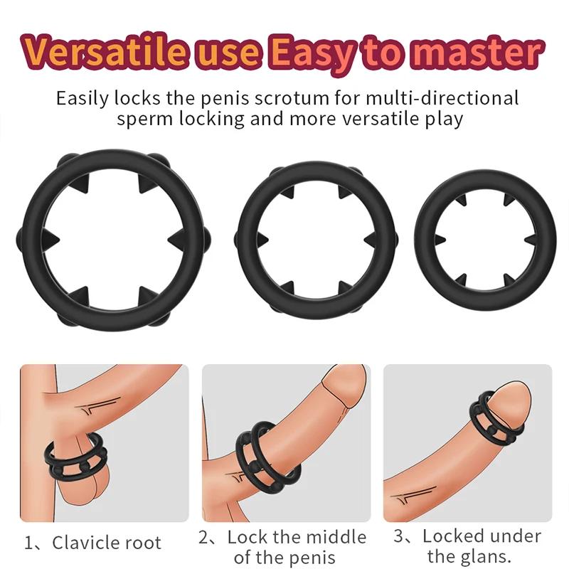 Penisring aus Silikon, Samensperrring, verzögerte Ejakulation, hohe Elastizität, lang anhaltender Penisring, Sexspielzeug für Männer, Paare, Erwachsene ab 18 Jahren