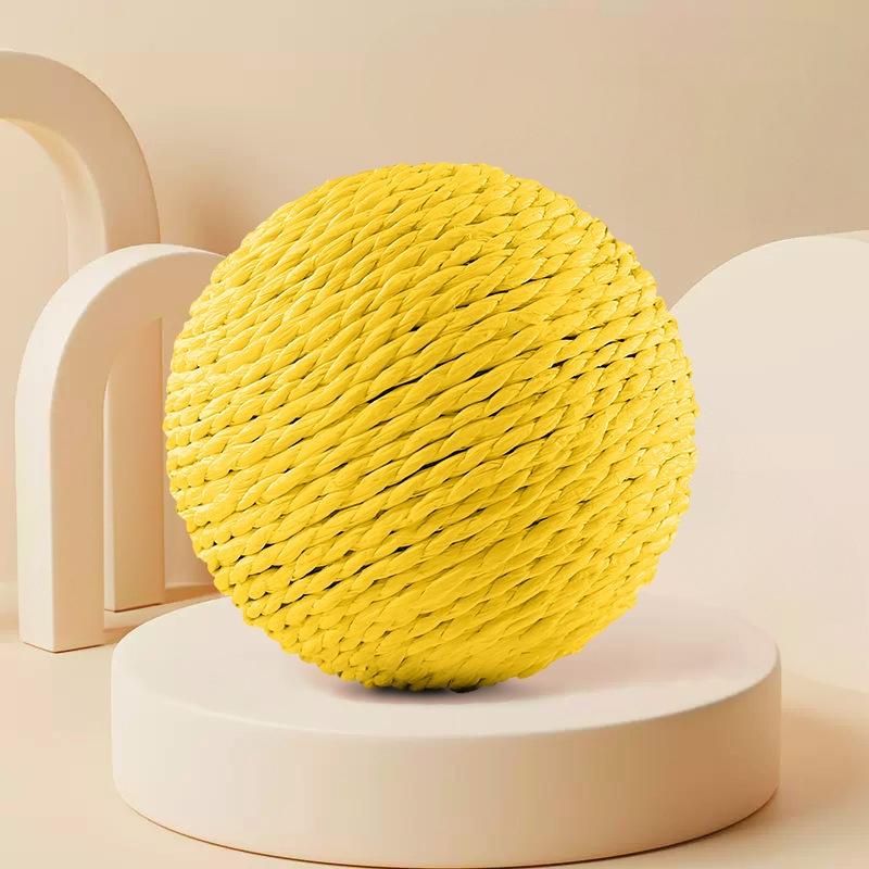 Super Interactive Sisal Cat Scratching Ball Toy Anti-Bite Teething Kitten Cleaning Pet Supplies with Sound for Interactive Fun