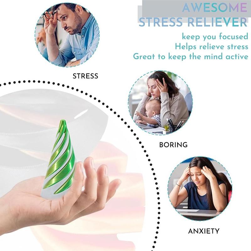 3d Printed Toys Desk Accessories Three-dimensional Pyramid Printed Spiral Cone Helix Screw Rotating Stress Relieving Spiral Cone