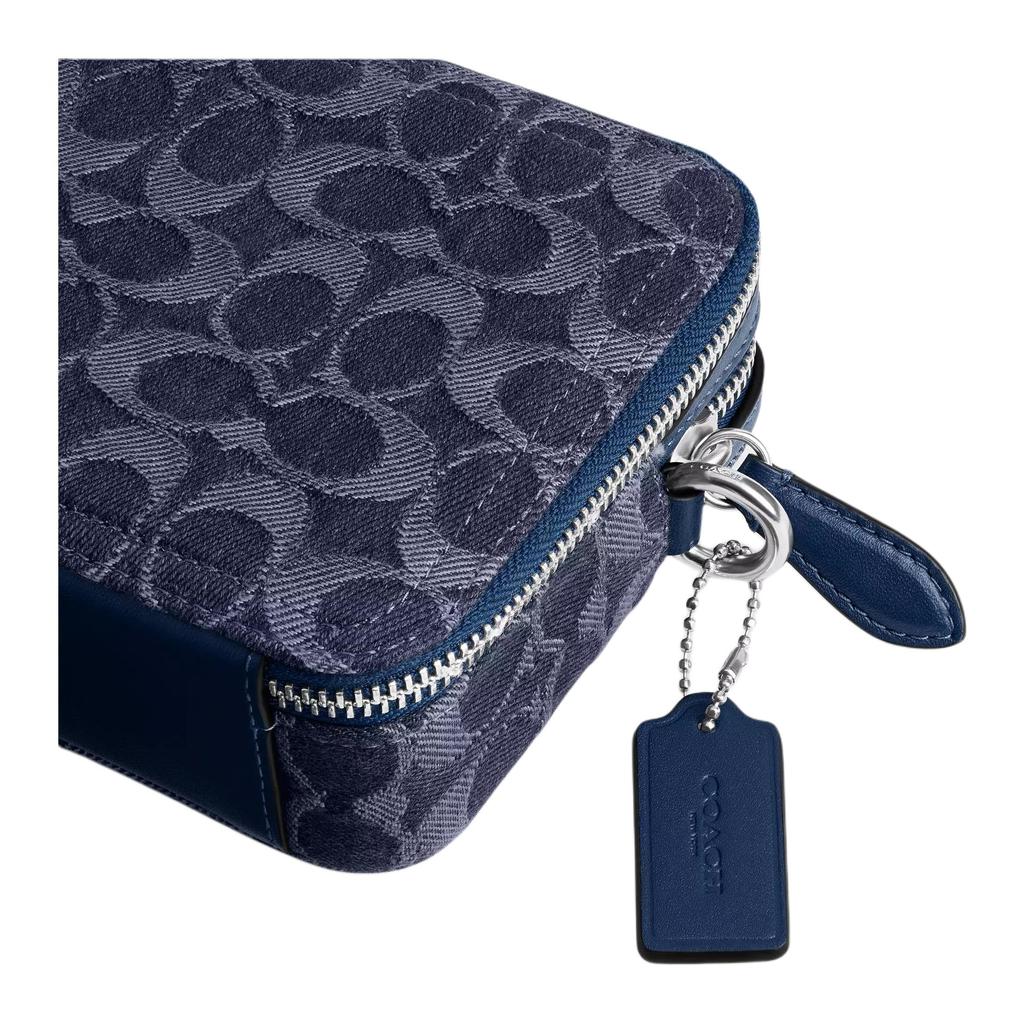 Coach Charter 19 Removable Shoulder Strap Denim Shoulder Bag Small Men shoulder bag Dark-Blue CAM69-DEB