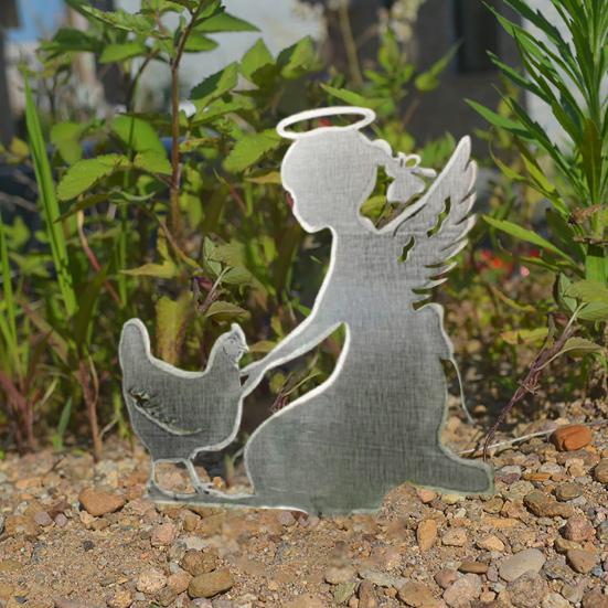 Pet Memorial Garden Stake Guardian Angel with Pet Garden Decor Outdoor Cat Dog Memorial Sign for Pet Owners Yard Art Decoration