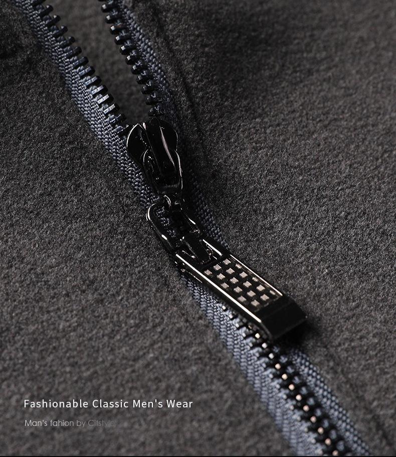 Men's Double-Sided Fleece Half-Zip Stand Collar Sweatshirt - 2025 Autumn/Winter Trend