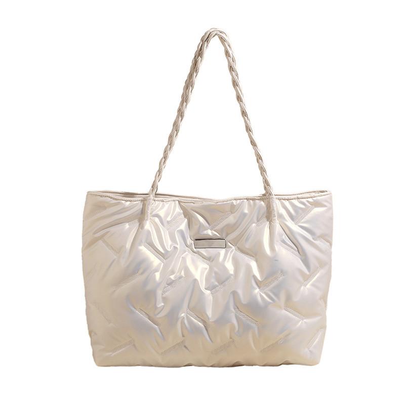 Ielgy Large-Capacity Cotton-Padded Bag Short-Distance Travel Work Commuter One-Shoulder Portable Tote Bag