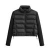 Modische Herbst Winter Damen Patchwork Baumwolljacke Dünne Kurze Baumwolljacke