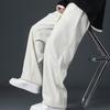 Pantaloni da uomo autunno inverno con coulisse vita elastica gamba larga dritta tasche larghe e spesse in peluche pantaloni sportivi casual da uomo morbidi pantaloni sportivi lunghi