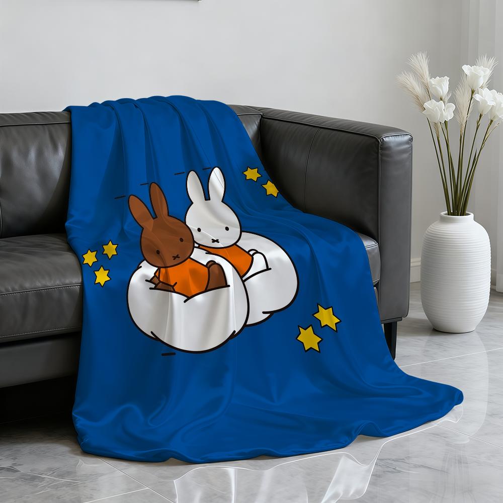 Kawaii M-MiffyS Blanket Soft Throw Blanket for Home Bedroom Bed Sofa Picnic Travel Office Rest Cover Blanket Gift