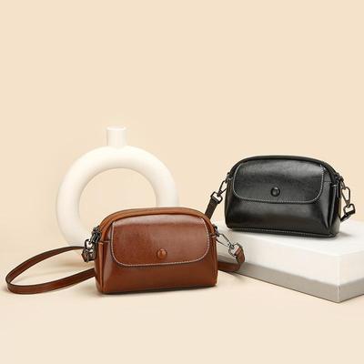 Sac à bandoulière en cuir rétro japonais pour femme 2024: Petit, polyvalent, haut de gamme, style messager rond