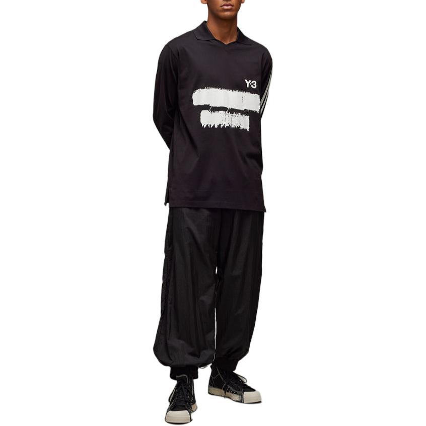 Y-3 graphic-logo long-sleeves polo shirt JN4876