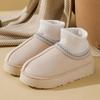 Høst og Vinter Plysj Ankelstøvletter Dame Casual Dame Tøfler Hjem Fluffy Dame Sko Innendørs Fuzzy Pels Snøstøvletter
