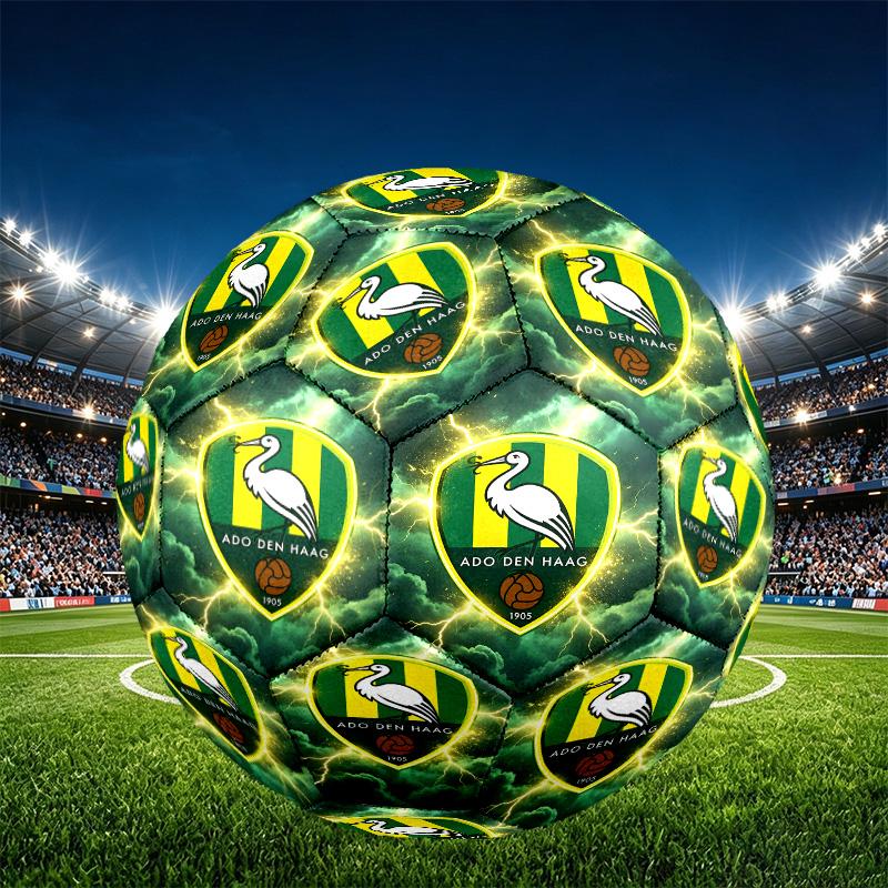 ADO Den Haag Print Size 5 Soccer Ball, PU Wear Resistant Football for Match Training and Daily Practice, Birthday Gift for Soccer Fans