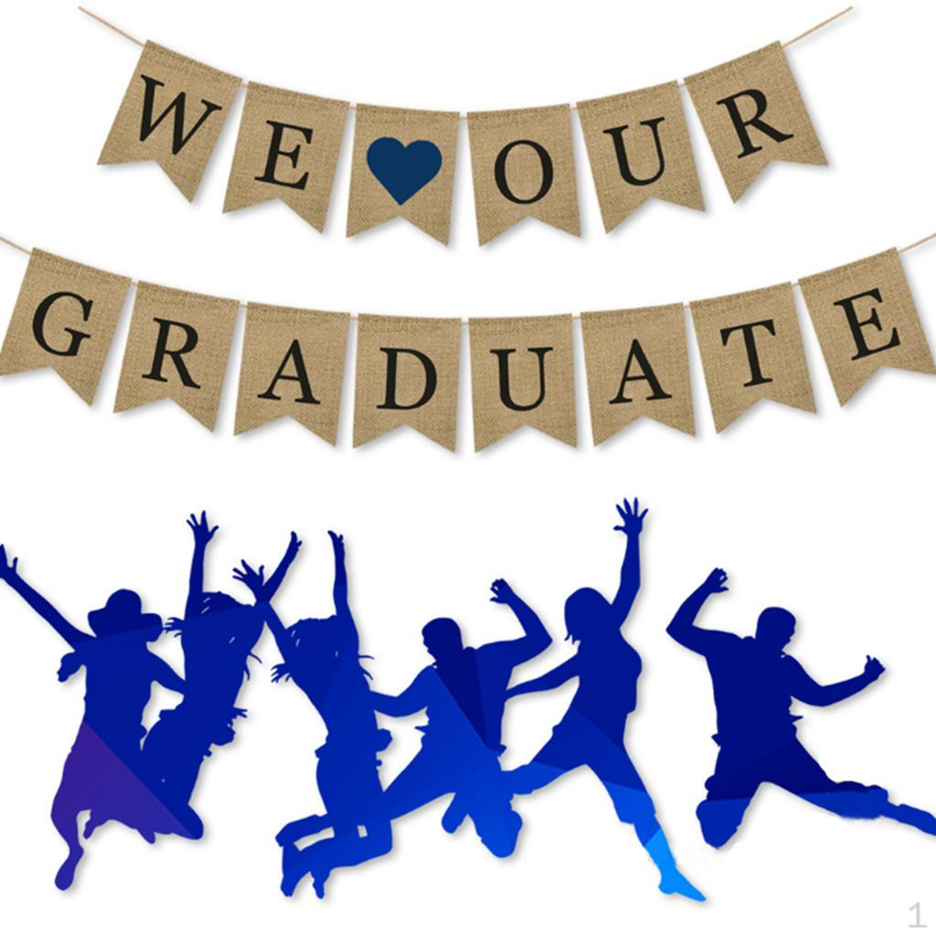 1PC Graduation Party Congrats Linen Banner Sign