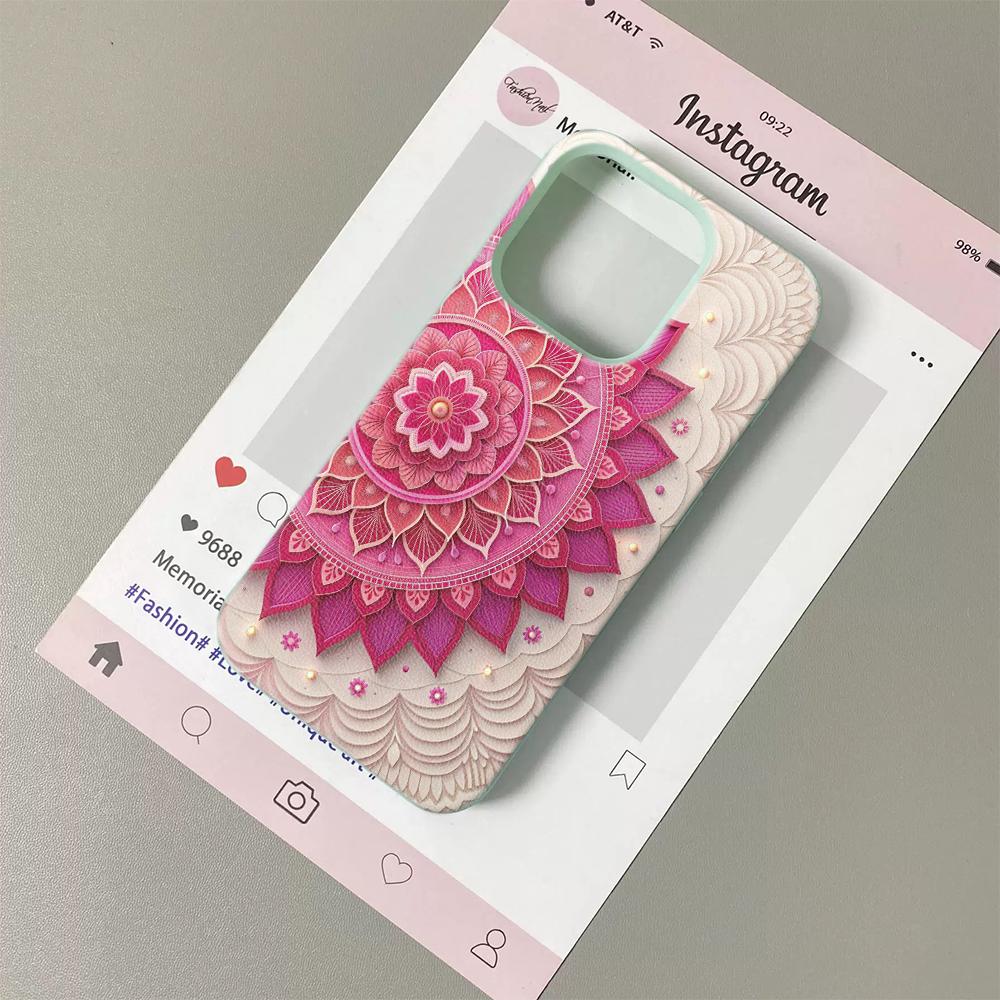 Blooming Mandala Flowers Phone Case For iPhone 17 17Air 16 15 14 13 12 11 Plus Pro Max High Quality Silicone Soft Cover Funda