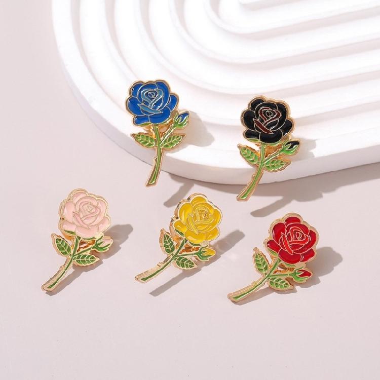 Exquisite Rose Enamel Pin Elegant Rose Pin Brooch Charm For Fashionable Women Attending Special Occasions