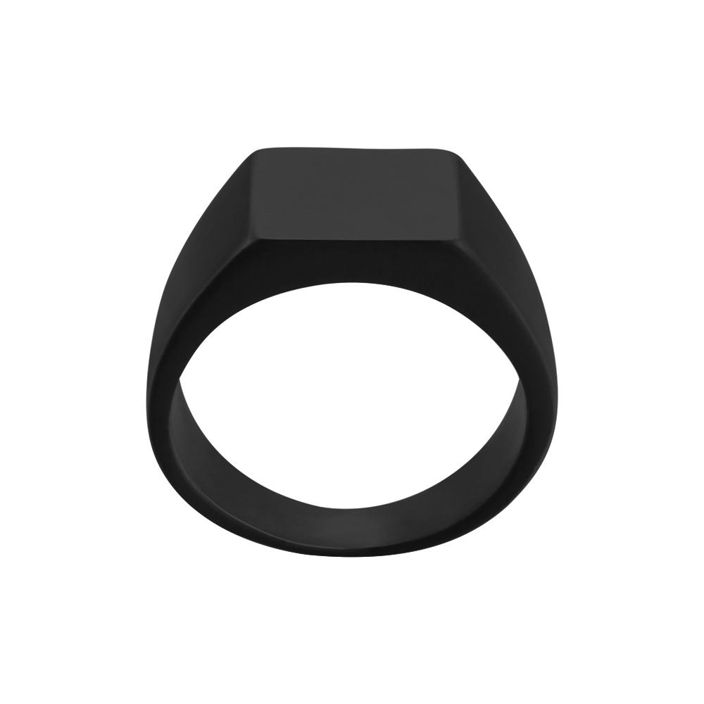 

Vintage Signet Rings Titanium Male Smooth Wide Square Finger Rings Black Gold Color Stainless Steel Rings for Men Jewelry 12