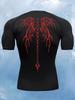 Skull Wings Print Men's Summer Fitness Running Short Sleeve Compression Sports Quick-Drying T-Shirt Short Sleeve Sports Top